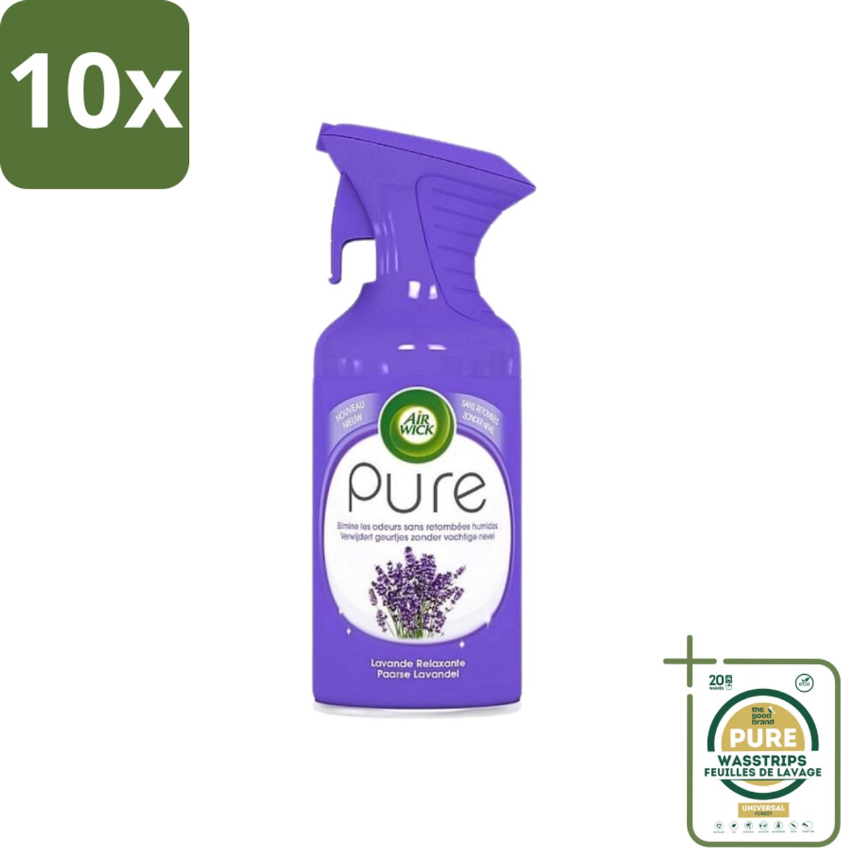 10 x Air Wick - Luchtverfrisser Spray - Paarse Lavendel - 250ml - Grootverpakking - Luchtverfrisser - Lavendel - Geur - Geurverfrisser - Luchtverfrisser Spray