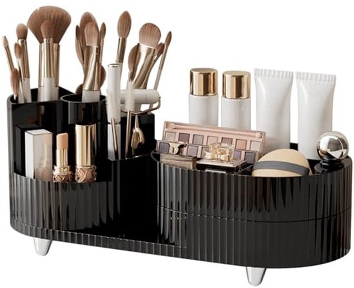 Draaibare Make-up Organizer met Meerdere Vakken - Zwart