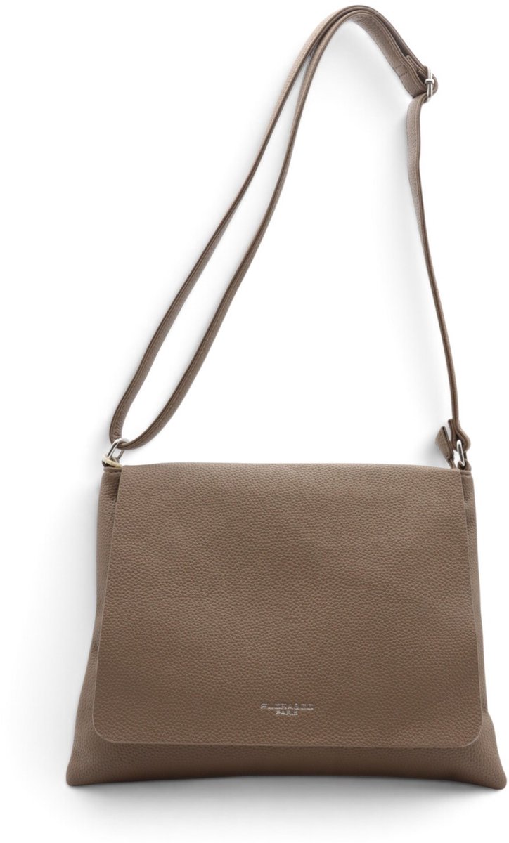 Flora & Co - Paris - crossbody schoudertas - lange instelbare draagriem - flap en ritssluiting - taupe