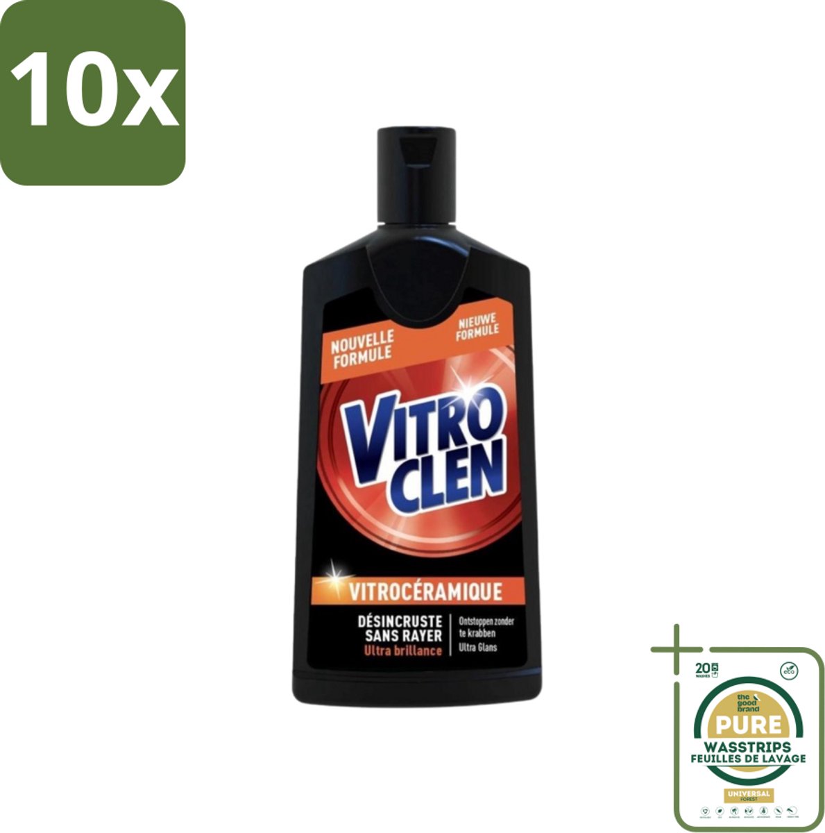 10 x Vitroclen - Kookplaatreiniger - Keramisch & Inductie - Ultra Glans - 310 ml - Grootverpakking - Kookplaat Reinigen - Keramische Kookplaat Reinigen - Inductiekookplaat Reinigen - Kookplaat Glans - Kookplaat Reiniger