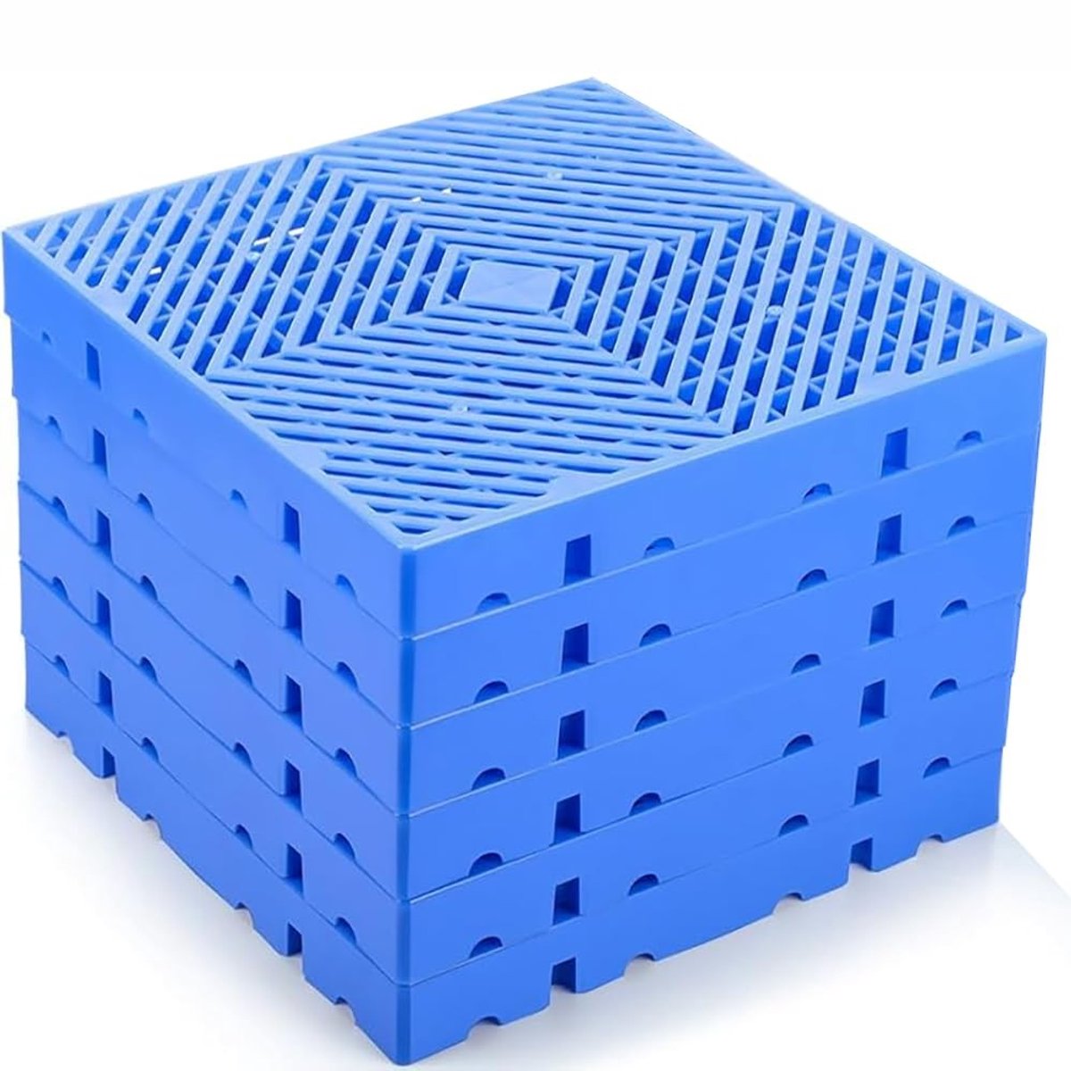 Set van 6 geventileerde kunststof pallets, lichtgewicht en ideaal voor supermarkten, garages en kelders, 40 x 40 x 3 cm, perfect voor opslag en transport