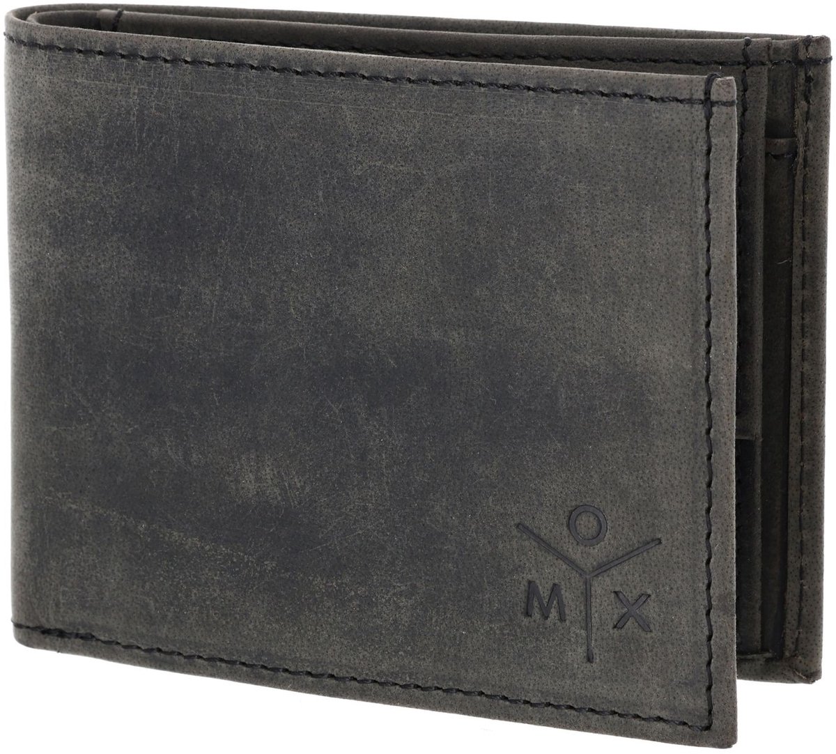 oxmox Leren portemonnee Leather RFID Protect Pocketbörse Ox 2.0 Embossed Vintage Black zwart