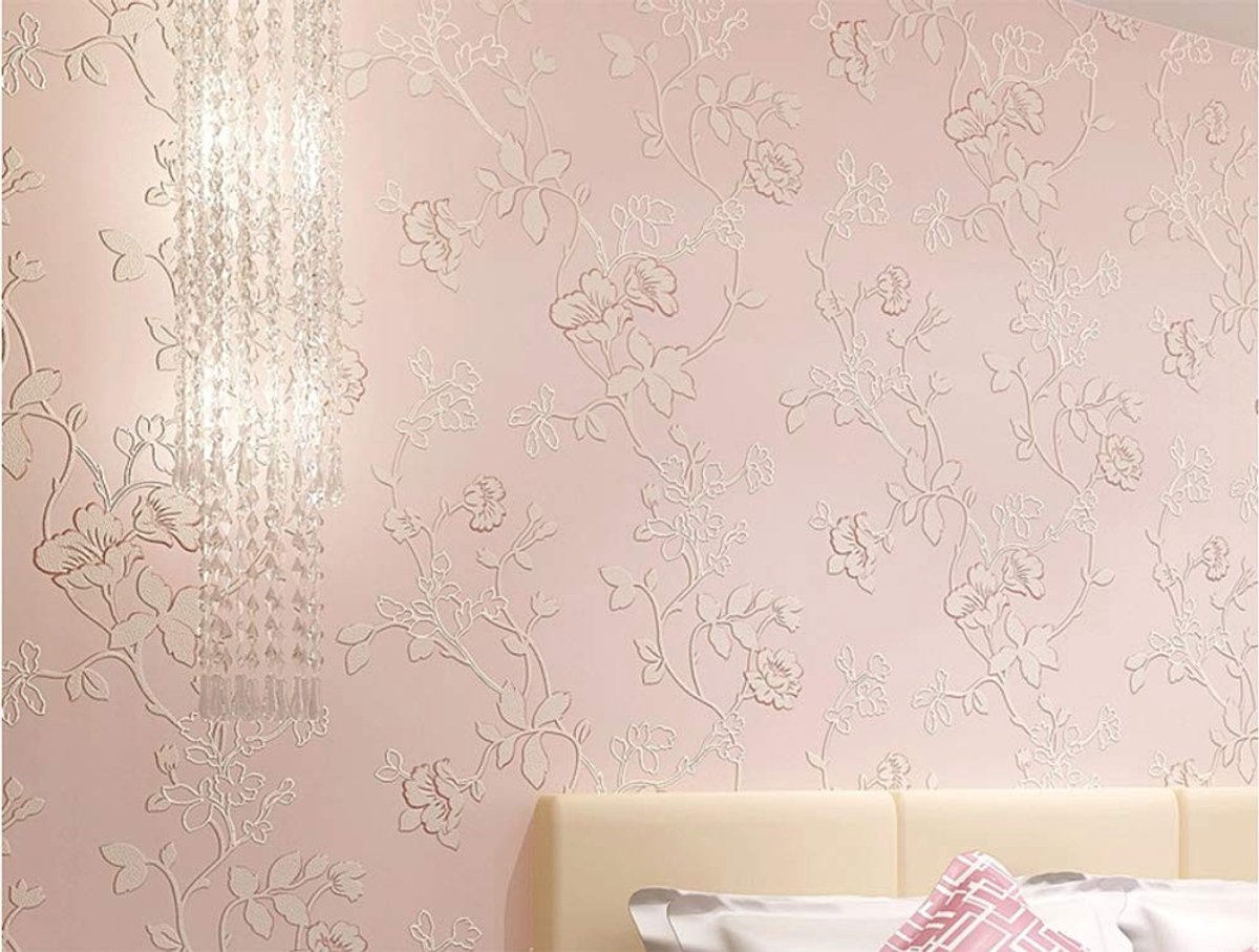 Solidchoice - Warm Europees Stijl Non-Woven Behang met Bloemmotief