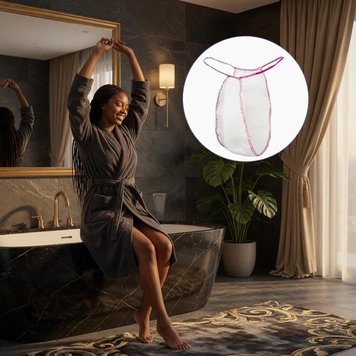 BLOMBLAUM Wegwerp Dames String Slip van Vliesstof – 100 stuks - Wegwerpondergoed voor Spa & Schoonheidssalon - ShopVlot