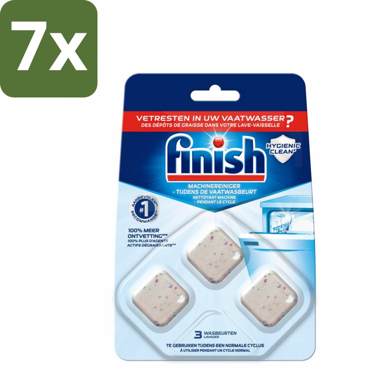 Finish Machinereiniger Tijdens de Wasbeurt 3 stuks per verpakking - Bulkverpakking - 7 stuks