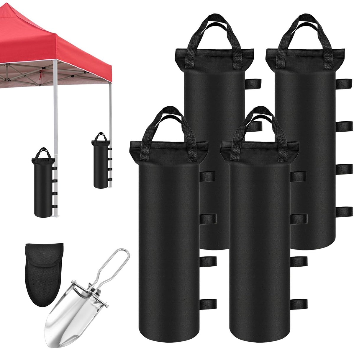 Solidchoice- Zandzakken 4 Stuks - Zandzakken voor Wateroverlast - Zandzakken voor Partytent - Zandzakken Camping - Zandzakken Strand - Lichtgewicht - Gewichtzakken