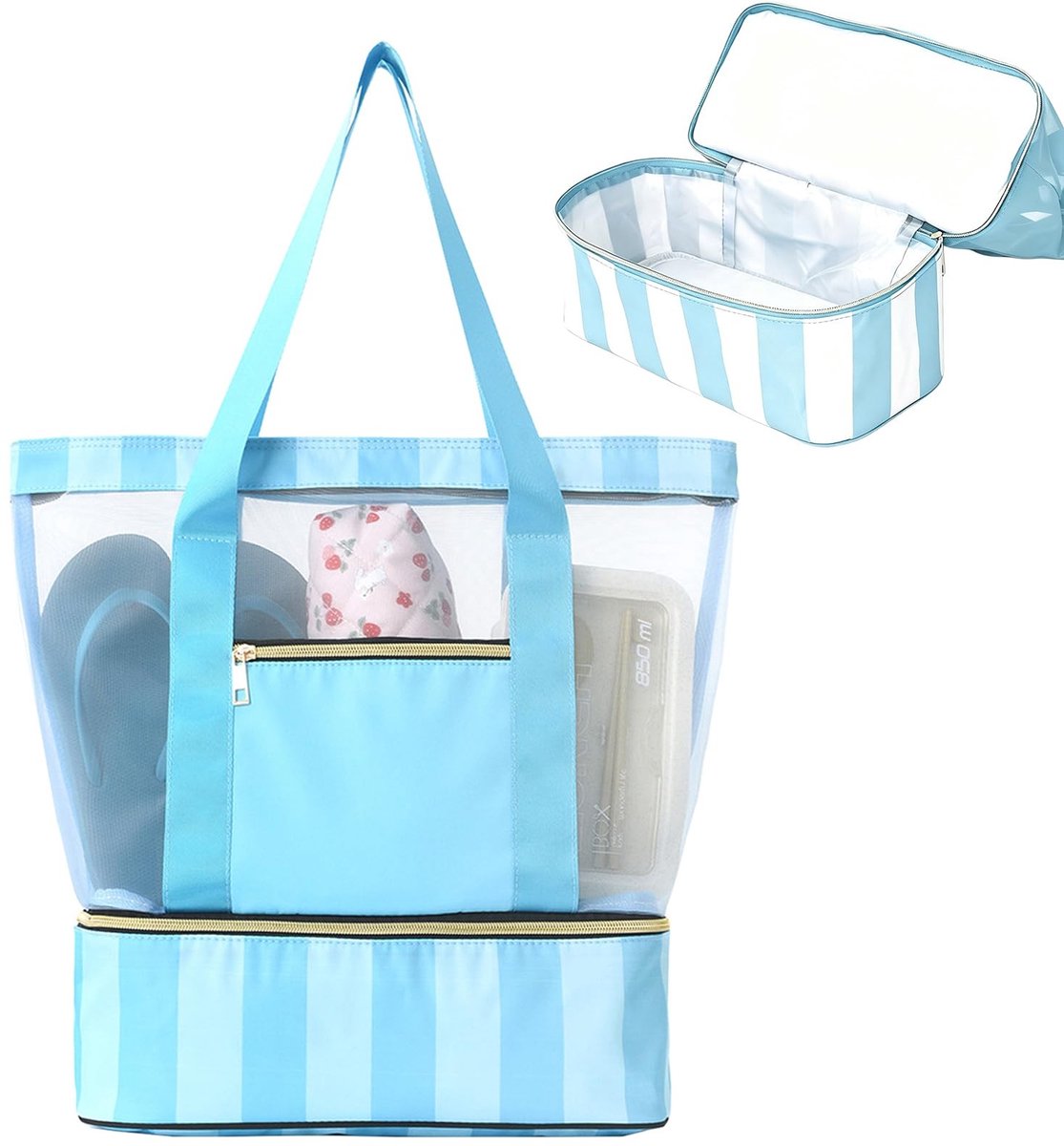 Solidchoice - Grote Strandtas met Rits voor Gezinnen