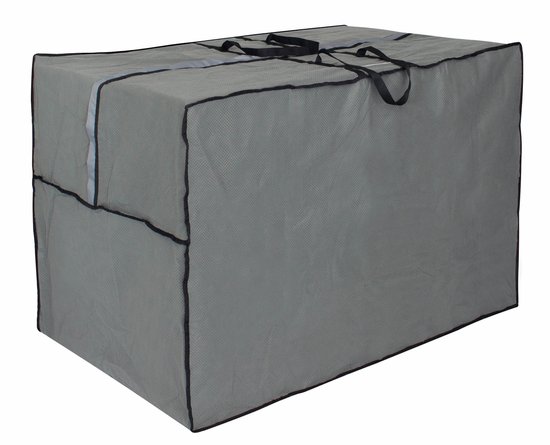 Grijze hoes voor loungekussens, 125x80x80cm, met handvatten en rits.