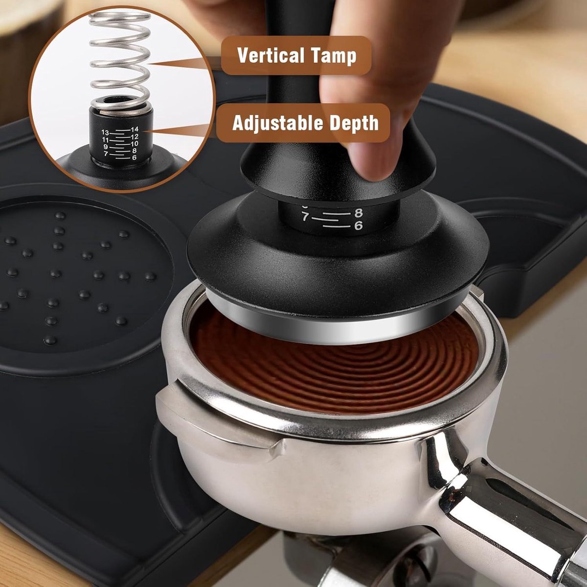 casalora - Koffie stamper set - Barista accessoires - Espresso Sabotage - 58mm Espresso - Koffie Roerder - Melkkannetje - Sabotage Mat - Latte Art Pen - 16 Latte-decoratiestencils