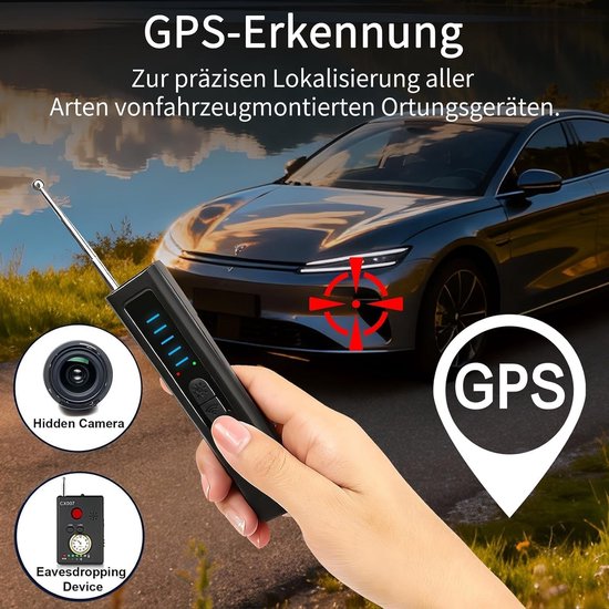 Camera- en Microspiondetector 4-in-1 RF 1MHz-8GHz - 5 gevoeligheidsniveaus. Veiligheidsalarm voor thuis en op reis. WiFi anti-interferentie en luisteren op afstand — afbeelding 3