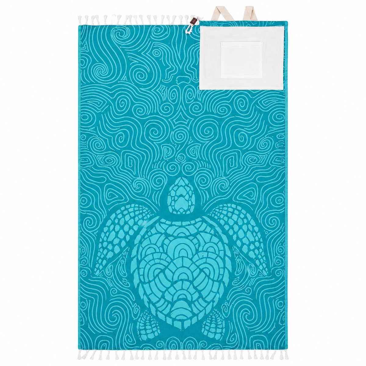 Home & Marker - Omvormbaar 2-in-1 Strandlaken Rugzak - Sneldrogende Strandhanddoek met StealthGuard Ritsvak - Compact Opvouwbaar voor Strand, Zwembad & Vakantie - Schildpad - BAGTOW