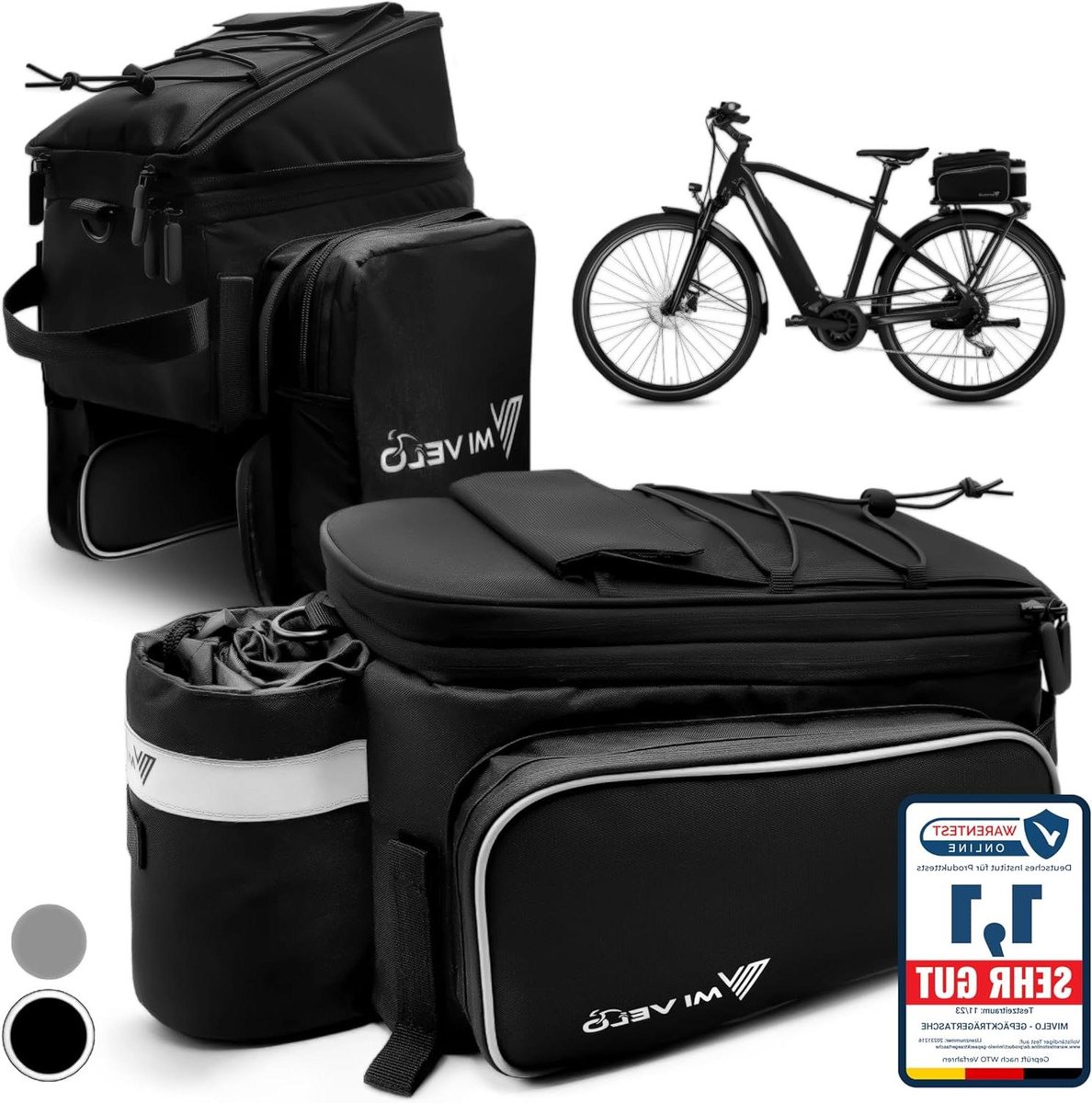 Fietstas Bagagedrager - Fietsaccessoire - Fietsen En Onderweg - Uitbreidbaar Tot 20L - 40x24x24 cm - Zwart