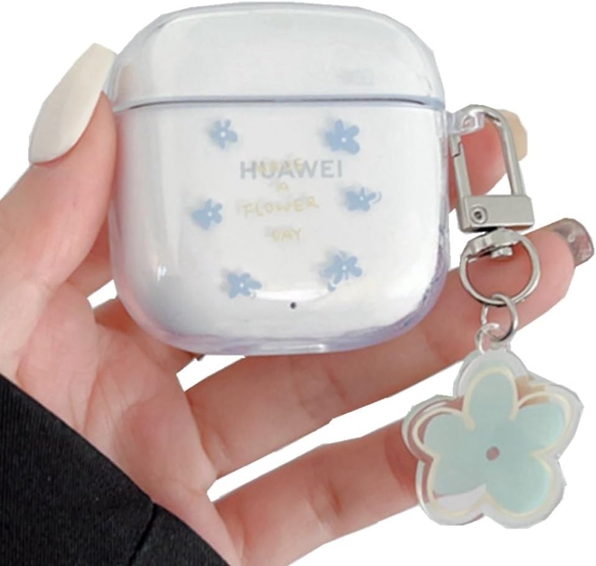 Shockproof Oorbescherming voor Huawei Freebuds SE 2 met Creatief Bloemenpatroon - Volledige Bescherming voor Vrouwen en Meisjes (Blauw)