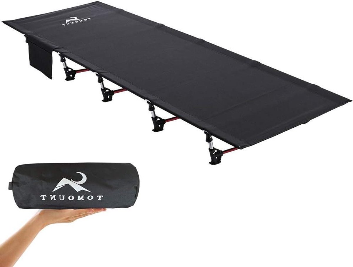 Klapbed - Campingbed - Outdoor Ontspanning - Ultralicht Aluminium - 190 x 70 cm - Zwart