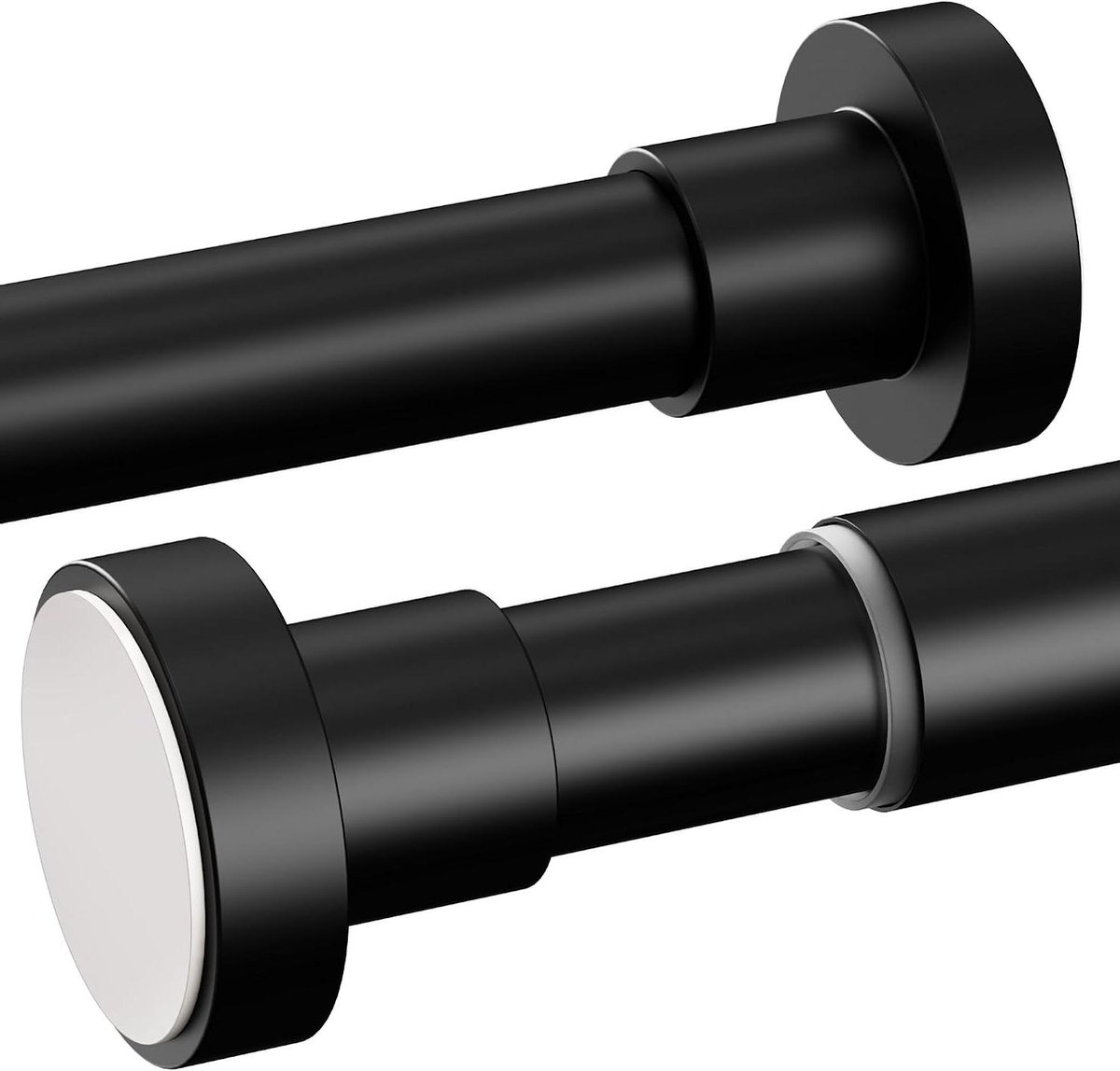 Gordijnroede - Telescoopstang - Zonder boren - Anti-slip kussen - 72-145 cm - Zwart