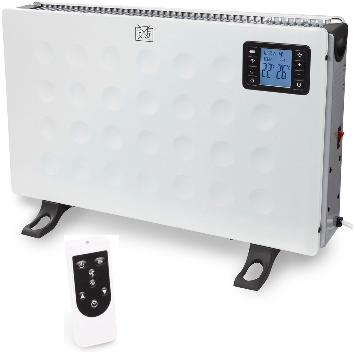 MaxxHome Smart Convectorkachel, voor binnen, drie warmtestanden, 2000 W, thermostaat - afstandsbediening en Tuya app