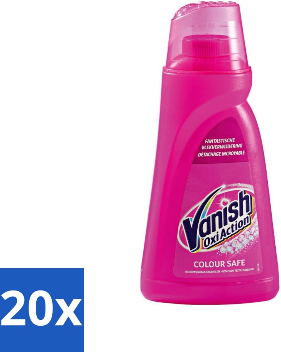 20 x Vanish Oxi Action - Veilige Kleur - Vlekkenverwijderaar Gel - Zonder Bleek - Gekleurde Was - 1 L - Vlekkenverwijderaar - Vetvlekken - Olievlekken - Make-upvlekken - Tomatensausvlekken
