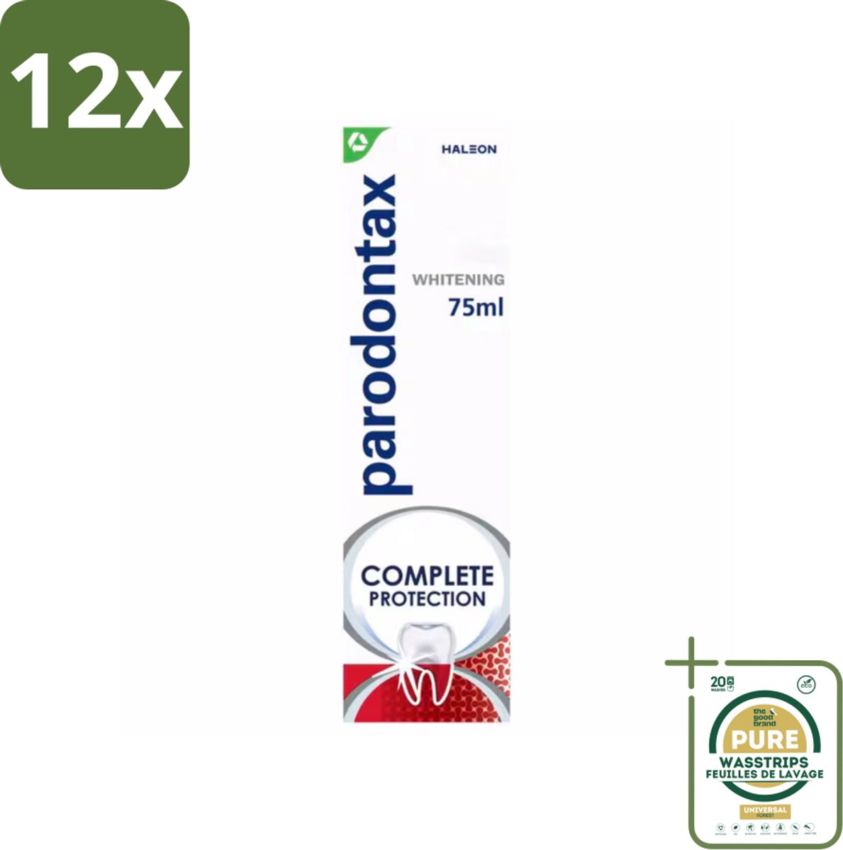 Parodontax – Complete Protection Whitening – Tandpasta tegen Bloedend Tandvlees – 75 ml - Voordeelverpakking - 12 stuks - Tandpasta - Tandplak verwijderen