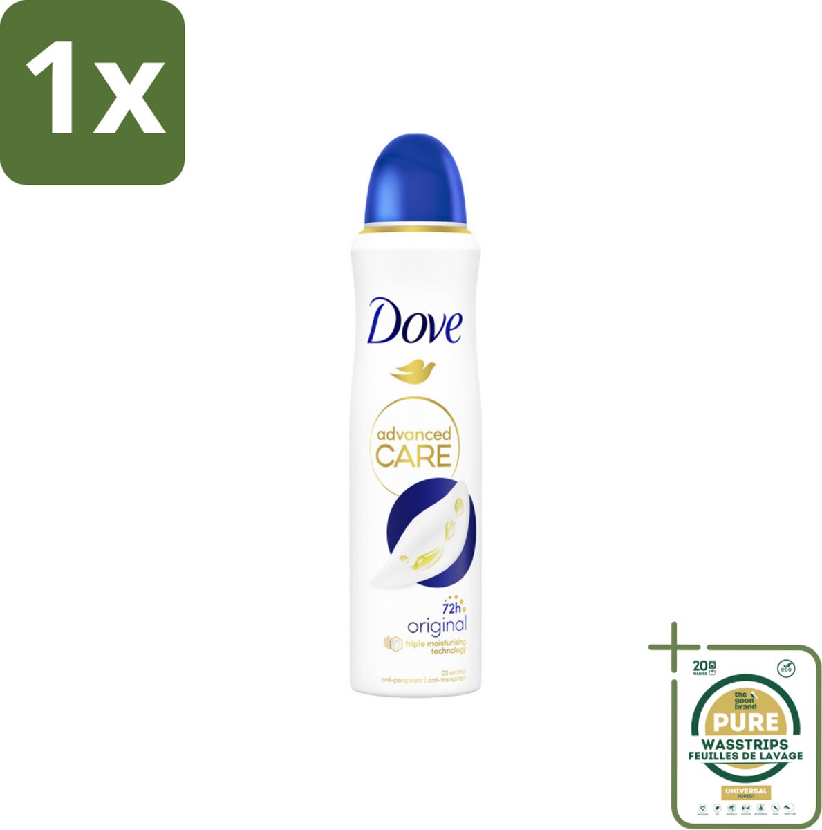 1 x Dove – Deodorant Spray – Original – 150 ml- Anti-transpirant Spray - Deodorant Spray - Anti-transpirant - Deodorant - Okselbescherming