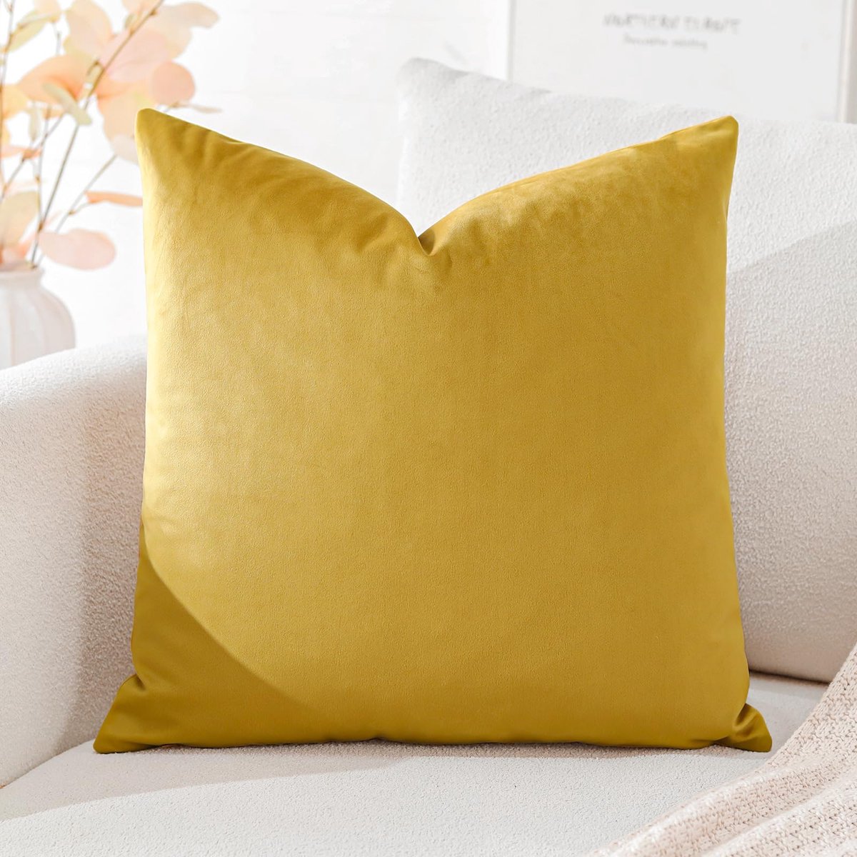 Artscope fluwelen kussenhoezen, superzachte decoratieve vierkante kussenhoezen, voor bank, sofa, slaapkamer, auto 45 x - ShopVlot