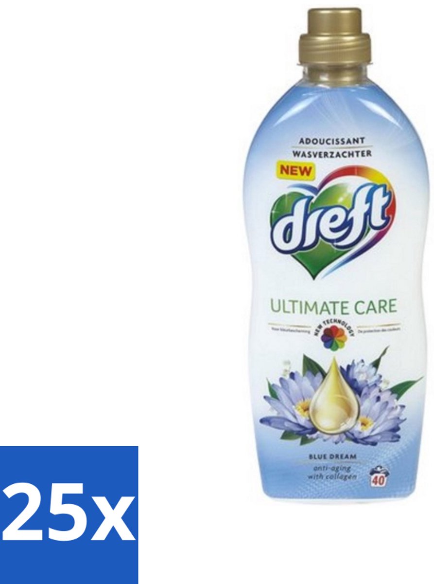 25 x Dreft - Wasverzachter - Gekleurde Was - Blauwe Droom - Anti-Veroudering - 40 Wasbeurten - Wasverzachter - Anti-aging - Kleurbescherming - Wasgoed - Kleding Verzorging