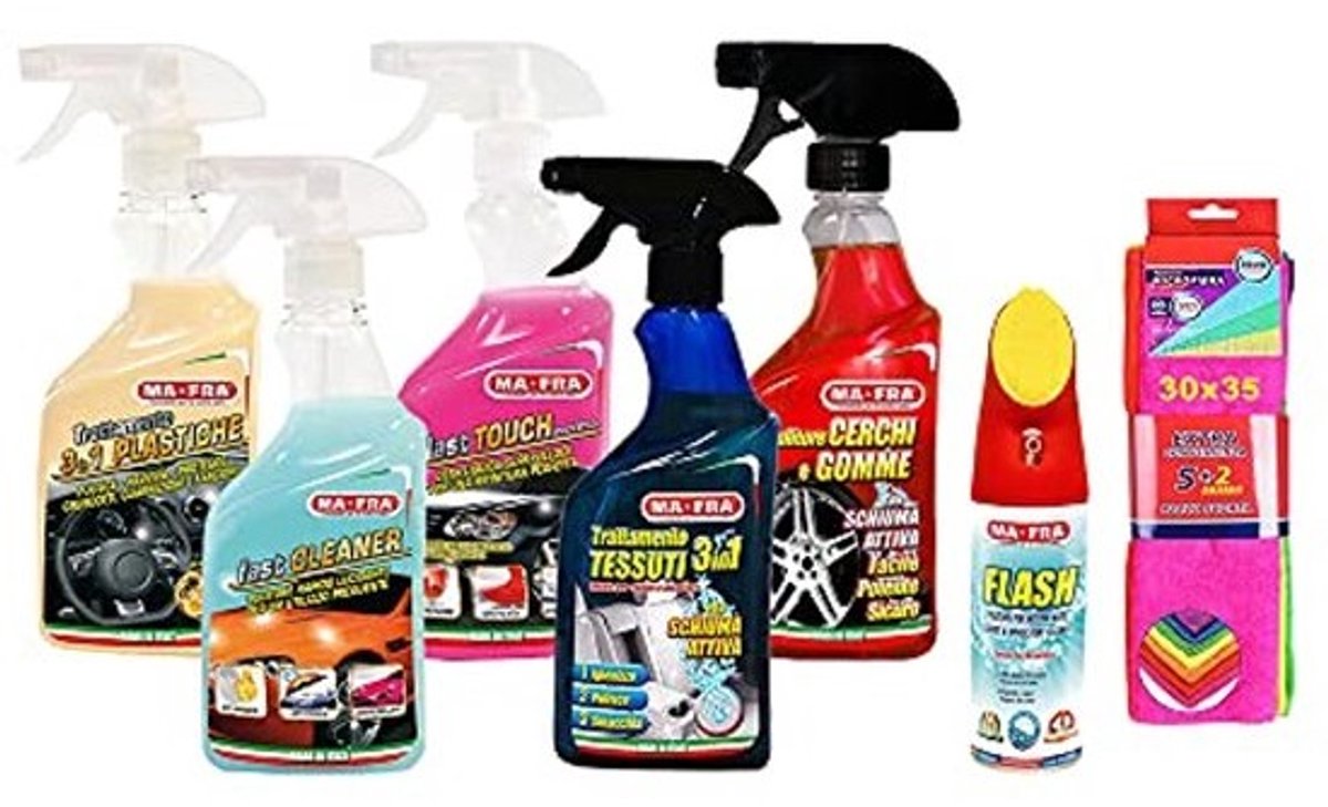 3-in-1 Auto Onderhoudsset voor Binnen en Buiten - Last Touch Fast Cleaner, Velgen en Textielbehandeling - Inclusief Microvezeldoeken
