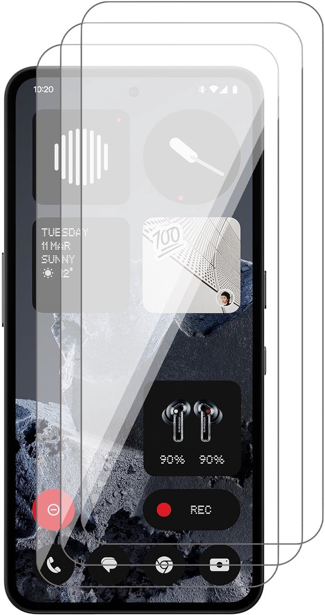 Screenprotector geschikt voor CMF Phone 2a Pro – 3 Stuks – UltraClear Gehard Glas – Case Friendly – 9H Krasbestendig