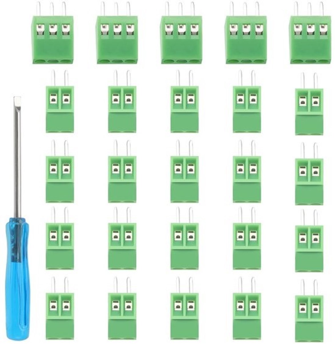 25 Stuks PCB Mount Schroef Klemmenblok - 2.54mm 2 Pin / 3 Pin Terminal Connectoren voor Arduino DIY Project