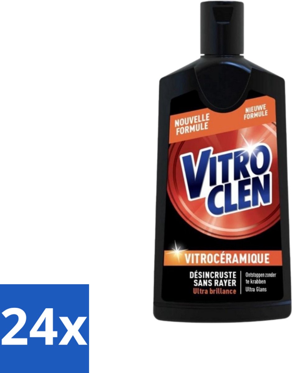 24 x Vitroclen - Kookplaatreiniger - Keramisch & Inductie - Ultra Glans - 310 ml - Kookplaat Reiniger - Keramische Kookplaat - Inductie Kookplaat - Ultra Glans - Kookplaat Schoonmaken