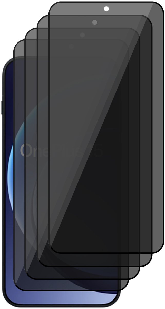 Privacy Screenprotector geschikt voor OnePlus 15 5G – 4 Stuks – Full Cover Gehard Glas – Anti Inkijk – Privacy Filter