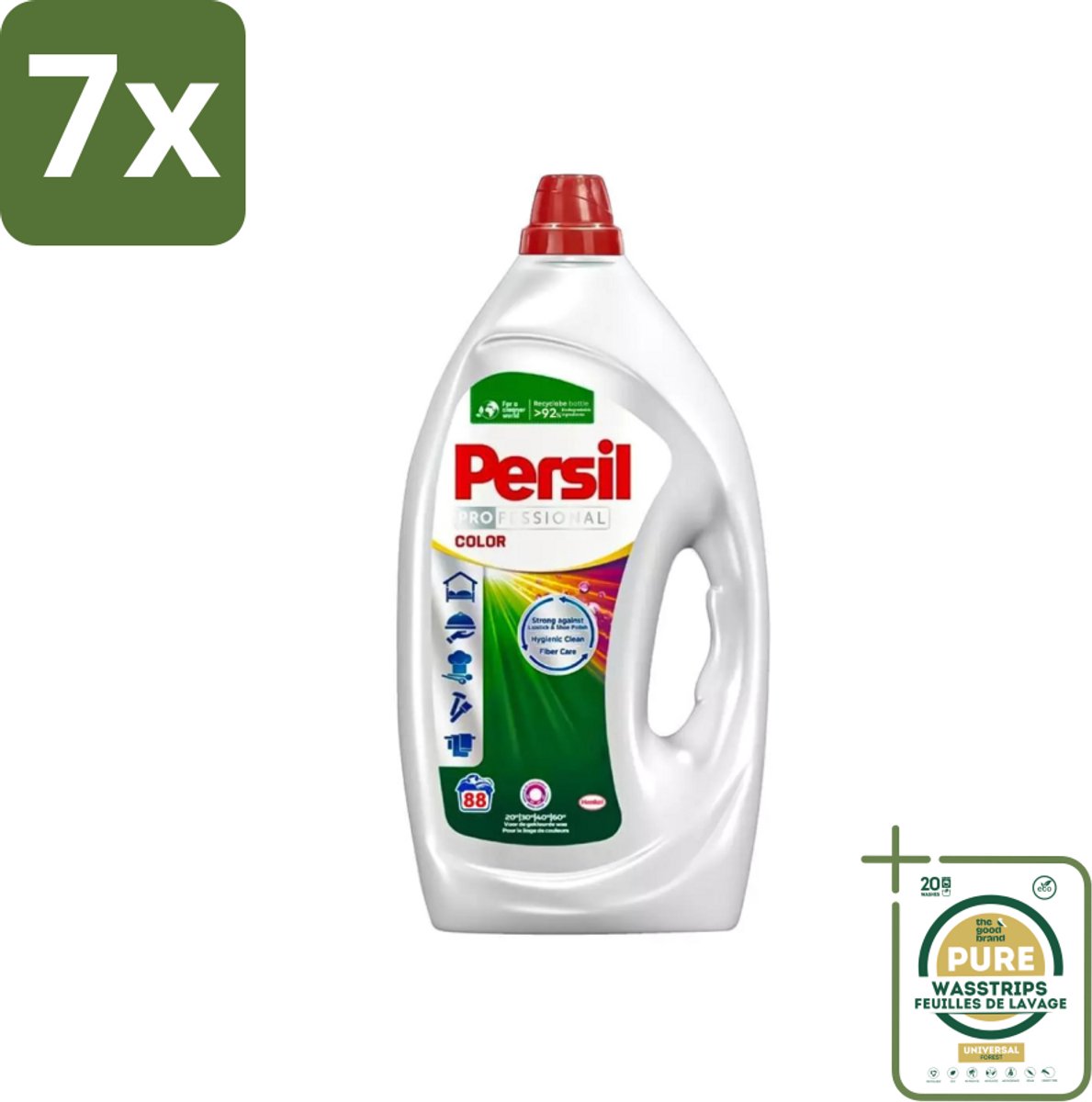 7 x Persil Professional Color - Vloeibaar Wasmiddel - Gekleurde Was - 88 Wasbeurten - Grootverpakking - Gekleurde Was - Vlekverwijdering - Wasmiddel - Wasresultaat - Wasfrisheid