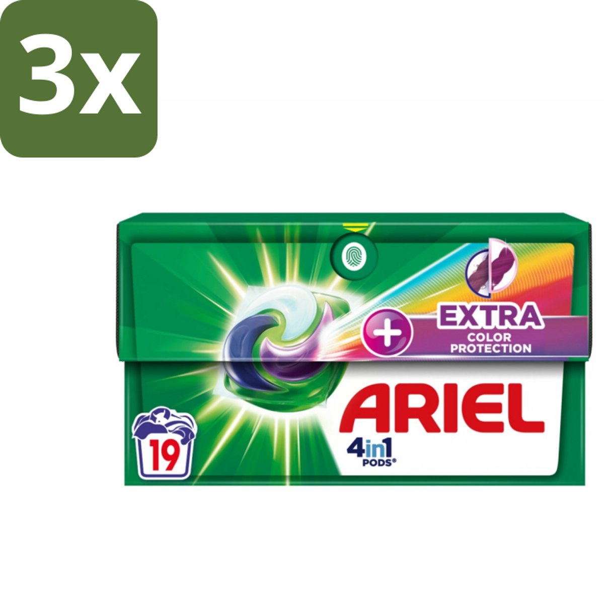 3 x Ariel Original - Extra Kleurbescherming - Wasmiddelcapsules - 4in1 Pods - Witte en Gekleurde Was - 19 Wasbeurten - Kleurbescherming - Wasmiddel - Wasbeurt - Wasprogramma - Wasmiddelcapsules