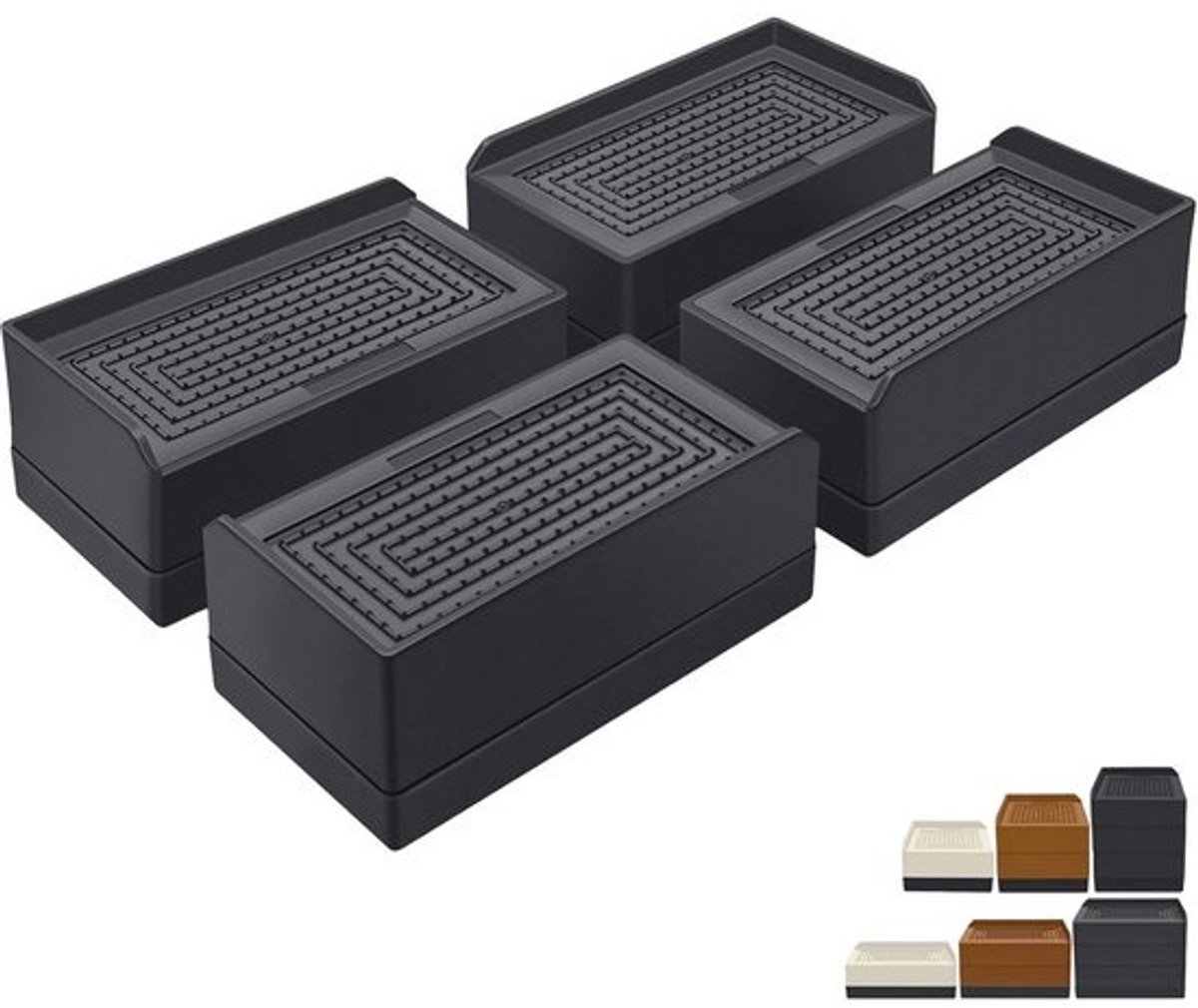 Verstelbare Meubelverhogers voor Bed, Tafel en Bank - Zware Steun 1 lbs (4 Stuks, Zwart)