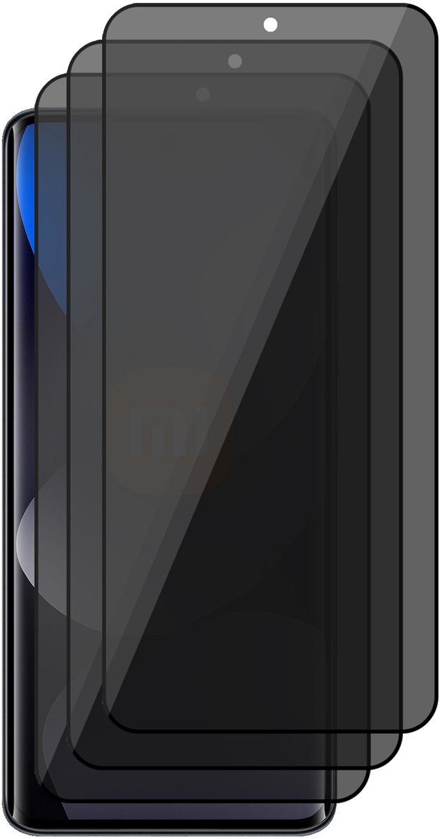 Privacy Screenprotector geschikt voor Xiaomi Redmi Note 15 4G / 5G / Poco M8 5G – 3 Stuks – Full Cover Gehard Glas – Anti Inkijk – Privacy Filter