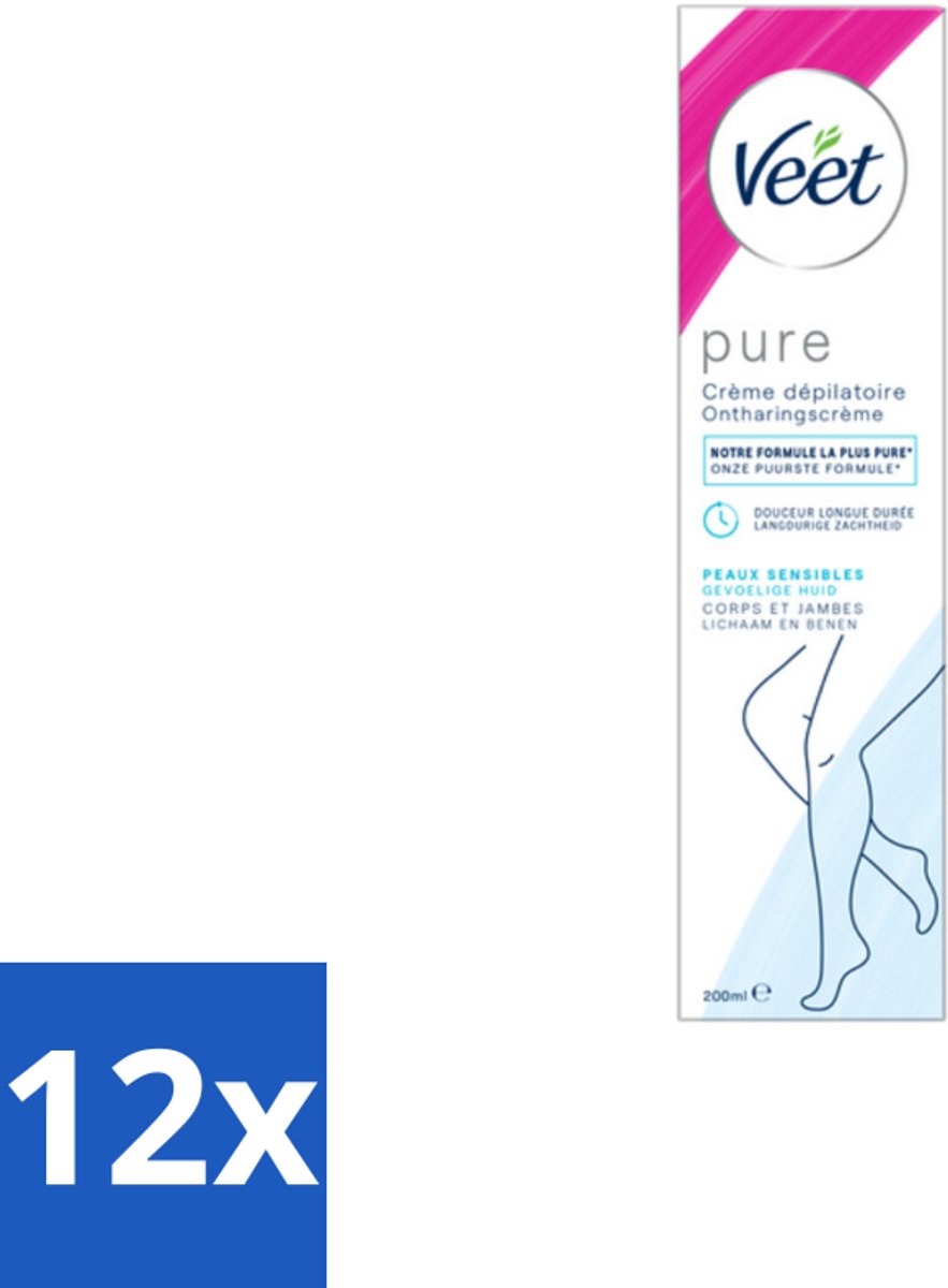 12 x Veet Minima - Ontharingscrème - Gevoelige Huid - Frisse parfum - 200ml - Ontharingscrème - Veet - Gevoelige Huid - Ontharen - Zachte Huid