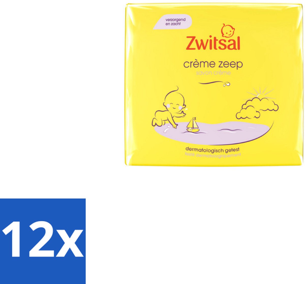 12 x Zwitsal - Babyverzorging - Crème Zeep - Milde & Voedende Reiniging - 180 g - Babyzeep - Babyhuid - Milde Reiniging - Voedende Zeep - Zwitsal