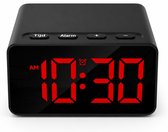 Luxime® - Digitale Wekker - Slaapkamer - Klok - Alarmklok - Dimbaar Display - Zwart