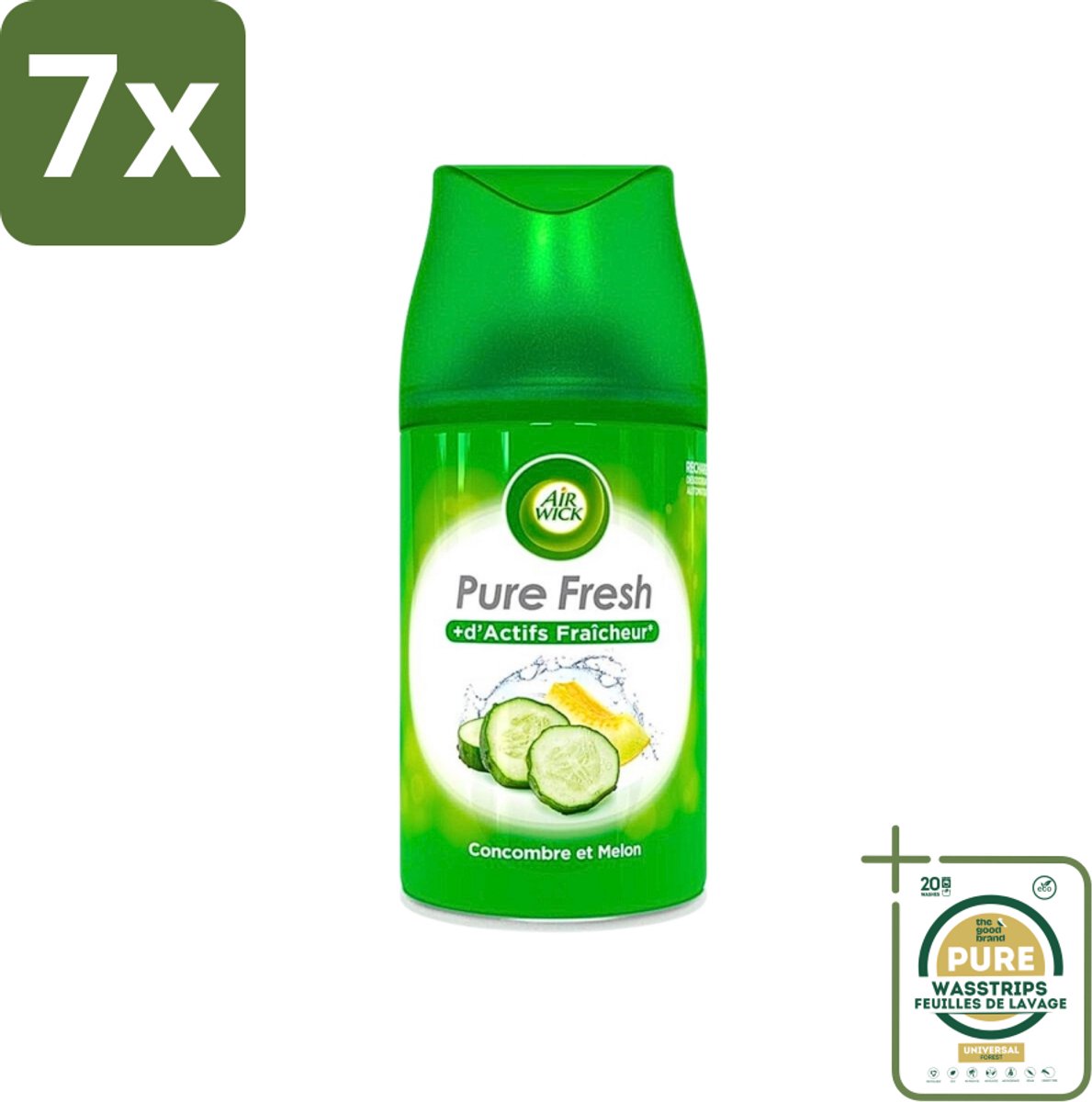 7 x Air Wick Freshmatic - Luchtverfrisser Navulling - Pure Fresh Komkommer - 250ml - Grootverpakking - Luchtverfrisser - Geurverspreider - Komkommer Geur - Frisse Geur - Geurintensiteit