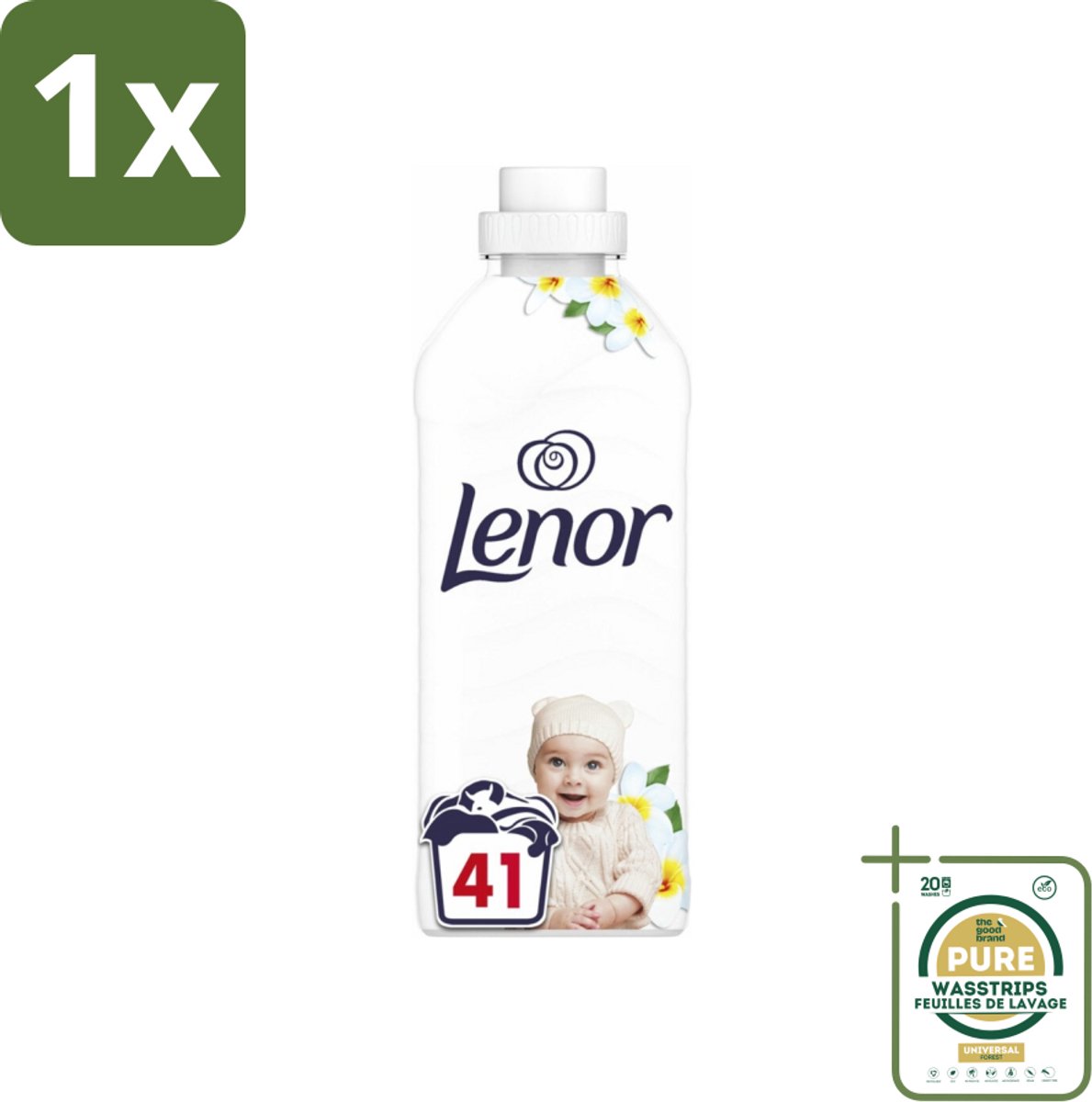 1 x Lenor - Wasverzachter - Gevoelig - Milde Geur - 41 Wasbeurten- Wasverzachter - Gevoelige Huid - Hypoallergenisch - Frisheid - Zachtheid