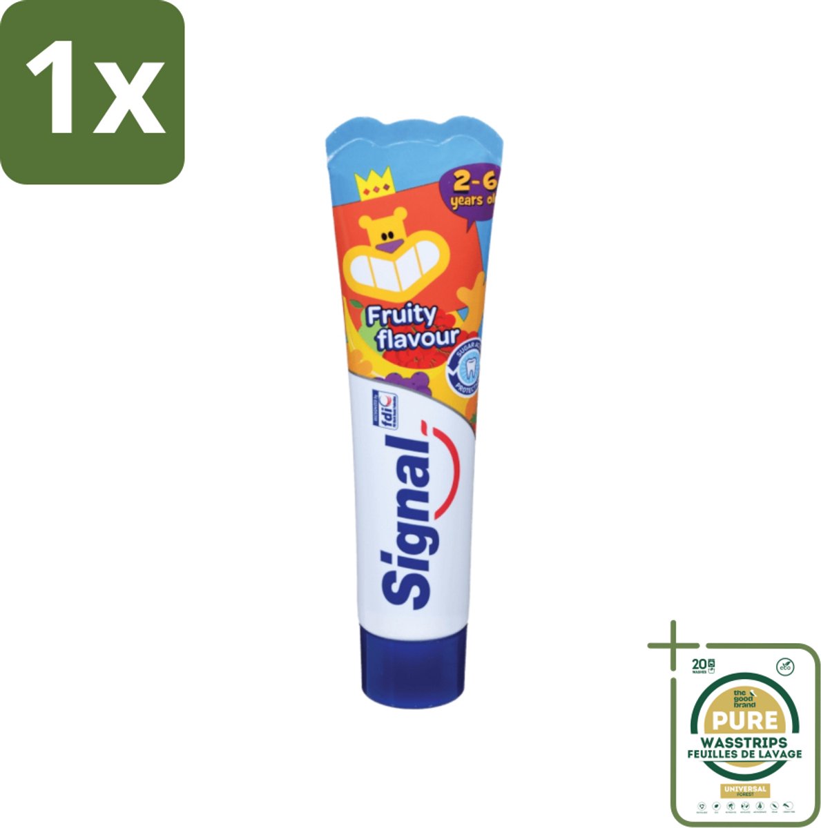1 x Signal Kinderen - Tandpasta - Fruit Smaak - Voor Kinder Tussen 2-6 Jaar - 50 ml- Kinderen Tandpasta - Fruitige Tandpasta - Tandpasta Voor Kinderen - Melktanden Beschermen - Tandpasta Voor Jonge Kinderen