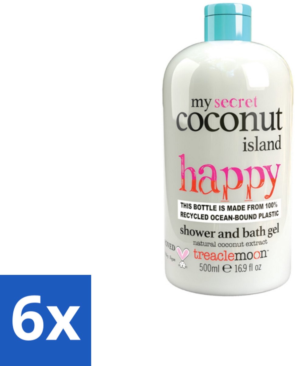 Treaclemoon – Douchegel – My Coconut Island – 500 ml - Voordeelverpakking - 6 stuks