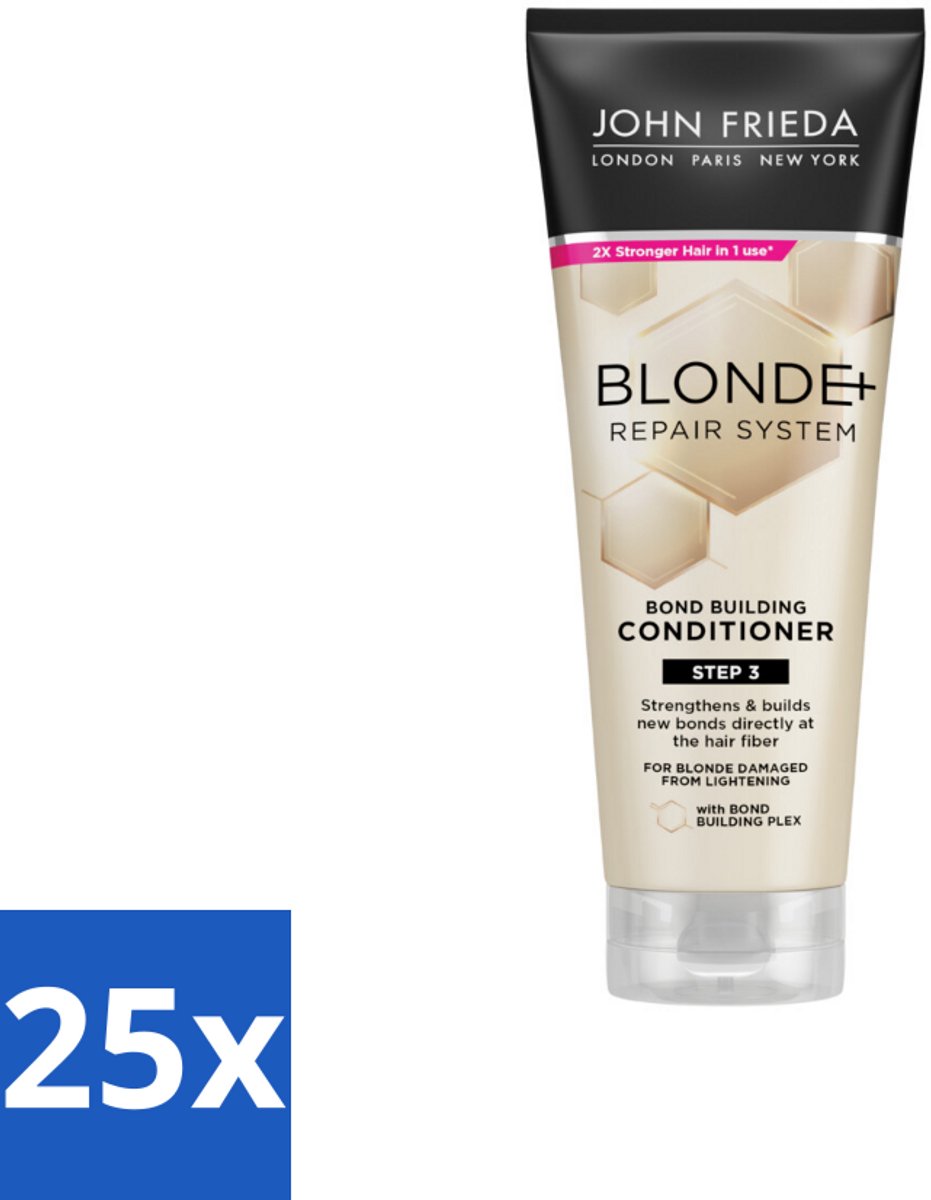 John Frieda – Conditioner – Blonde+ Repair Bond Building – Herstellend – 250 ml - Bulkverpakking - 25 stuks