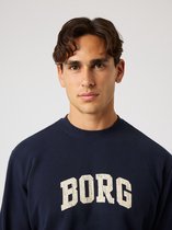 Björn Borg Classic Print Sweater Heren Trui Met Lange Mouwen Mannen Heren - Katoen - Donkerblauw - Maat M