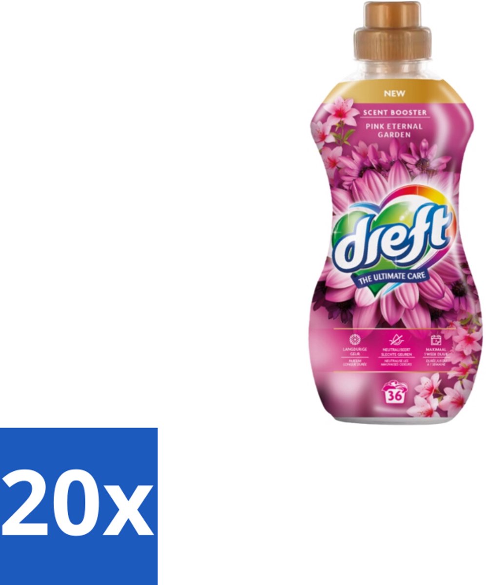 Dreft – Pink Eternal Garden – Vloeibare Geurbooster – 720 ml – 36 wasbeurten - Bulkverpakking - 20 stuks
