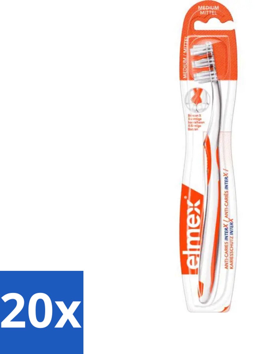 Elmex – Tandenborstel – InterX Medium - Bulkverpakking - 20 stuks