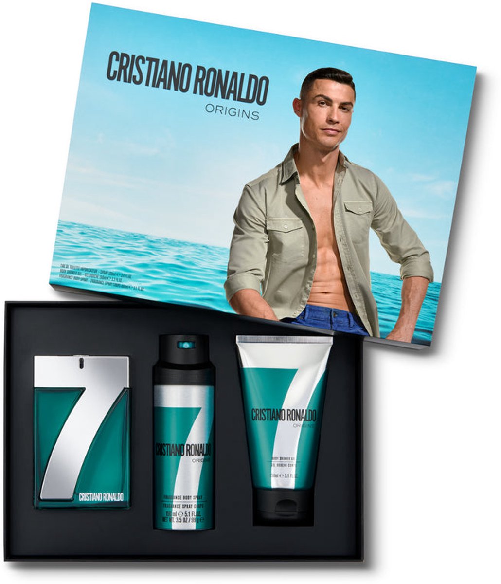 Cristiano Ronaldo CR7 Origins Eau de Toilette 100 ml + Shower Gel 150 ml + Body Spray 150 ml Gift Set