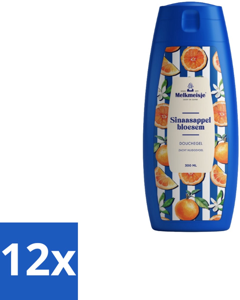 Melkmeisje – Douchegel – Sinaasappelbloesem – 300 ml - Voordeelverpakking - 12 stuks