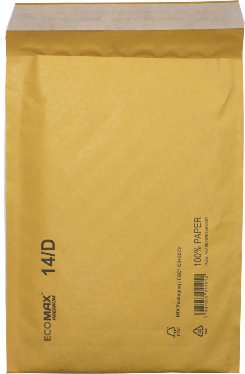 Luchtkussen enveloppen A5 - 14/D - 275 x 200 mm - 10 stuks - HK zelfklevend met plakstrip - Bruin - Netuno