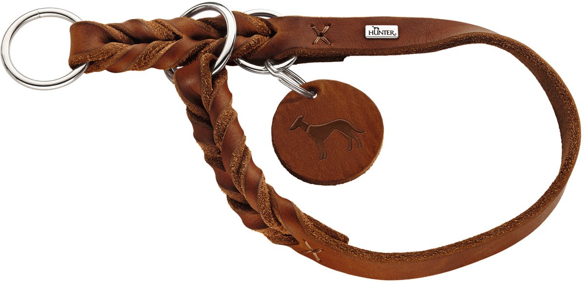 Hunter Retrieverhalsband Solid Education Cognac Maat L