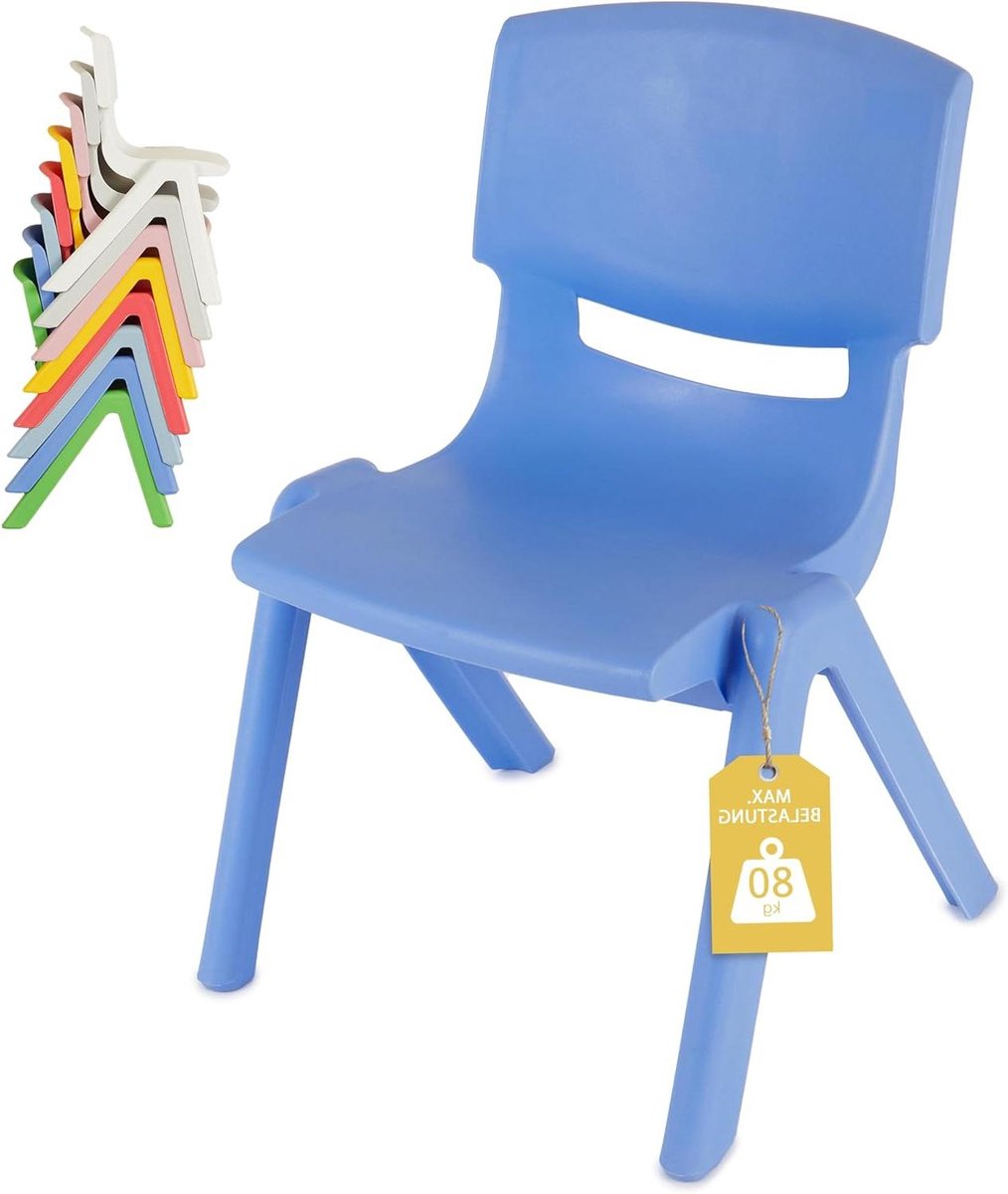 Kinderstoel - Zitje voor kinderen - Spelen en knutselen - Stapelbaar en lichtgewicht - 36 x 34 x 51 cm